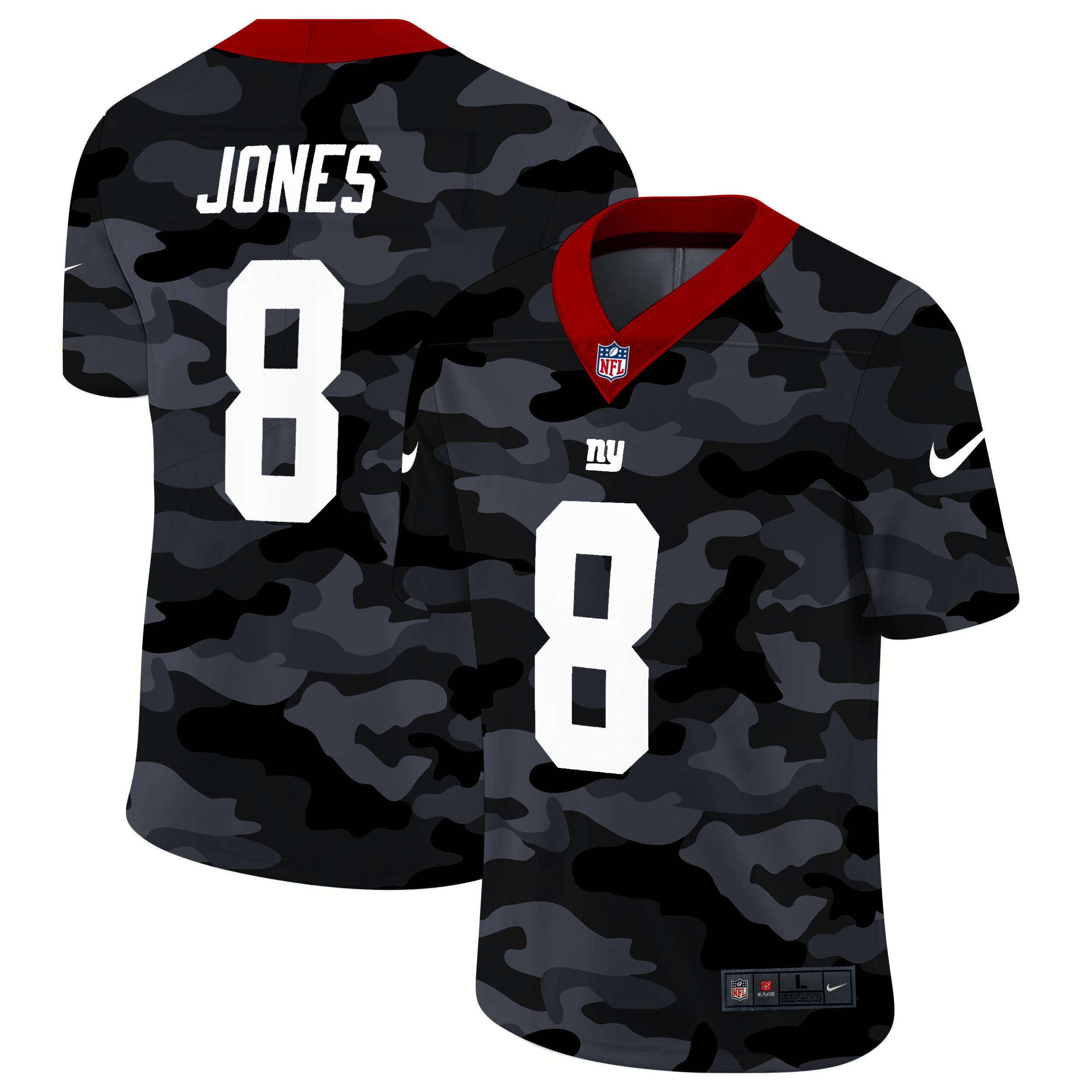 Personalized New York Giants #8 Daniel Jones Men’s 2020 Black CAMO Untouchable Limited Stitched NFL Jersey