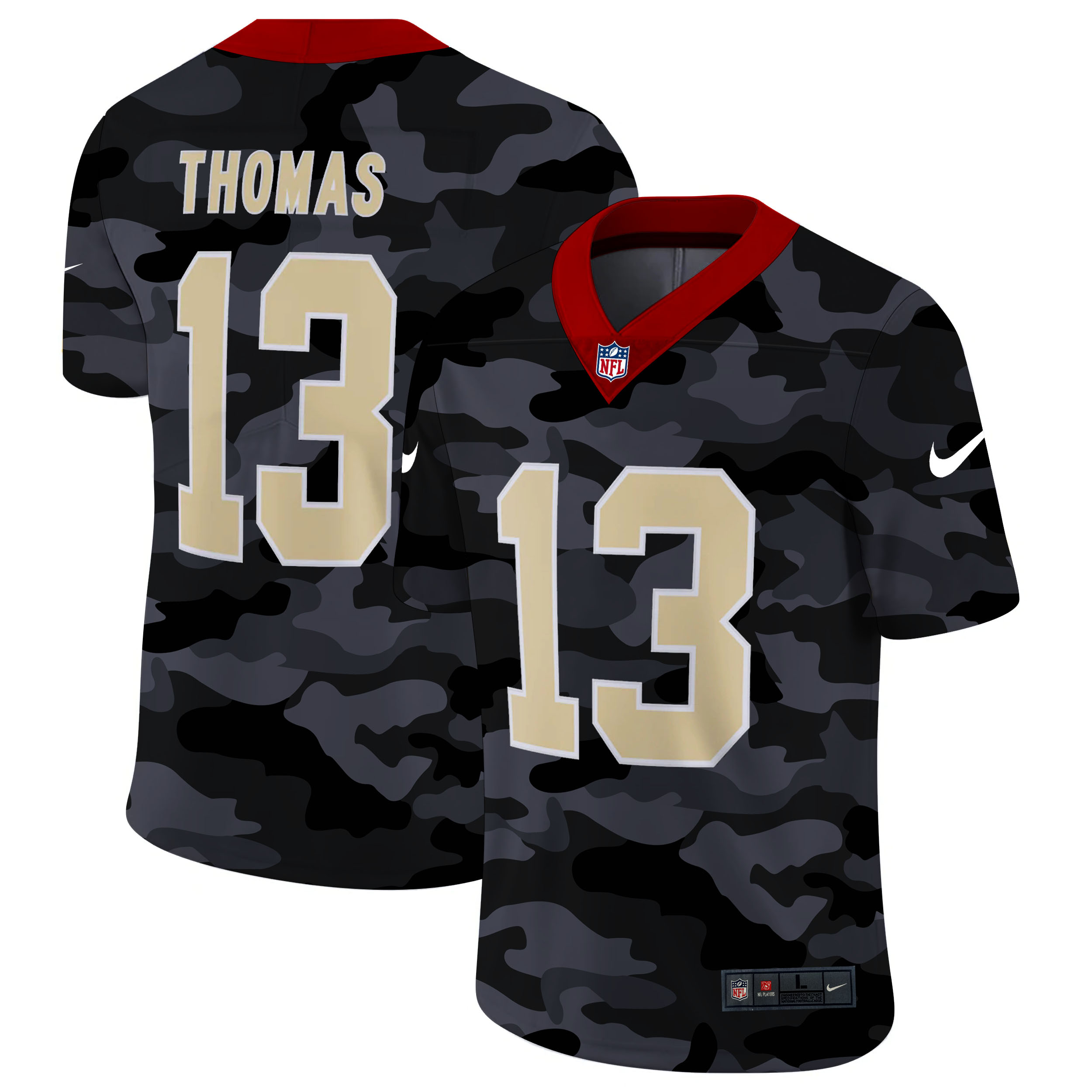 Personalized New Orleans Saints #13 Michael Thomas Men’s 2020 Black CAMO Untouchable Limited Stitched NFL Jersey