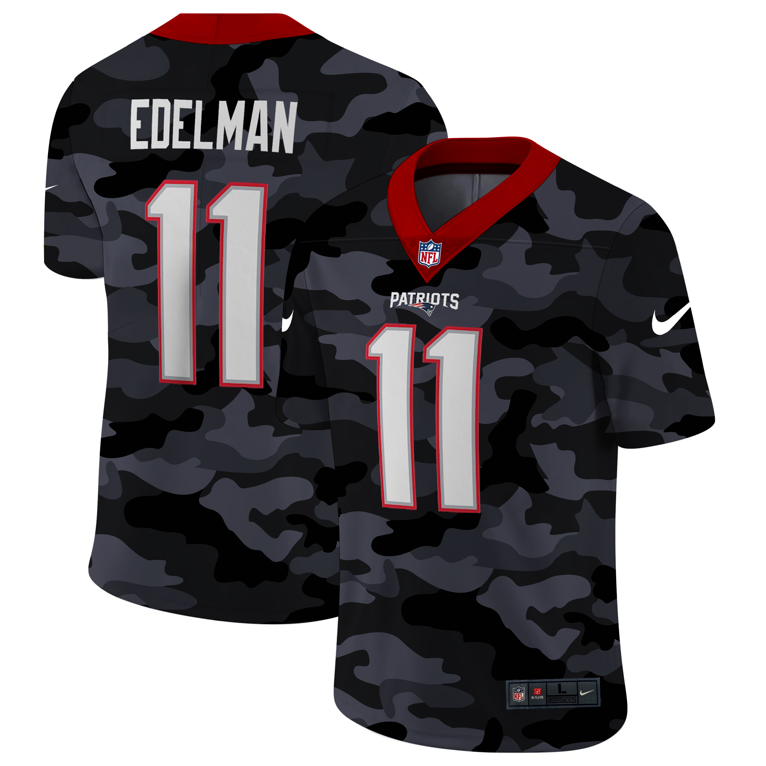 Personalized New England Patriots #11 Julian Edelman Men’s 2020 Black CAMO Untouchable Limited Stitched NFL Jersey