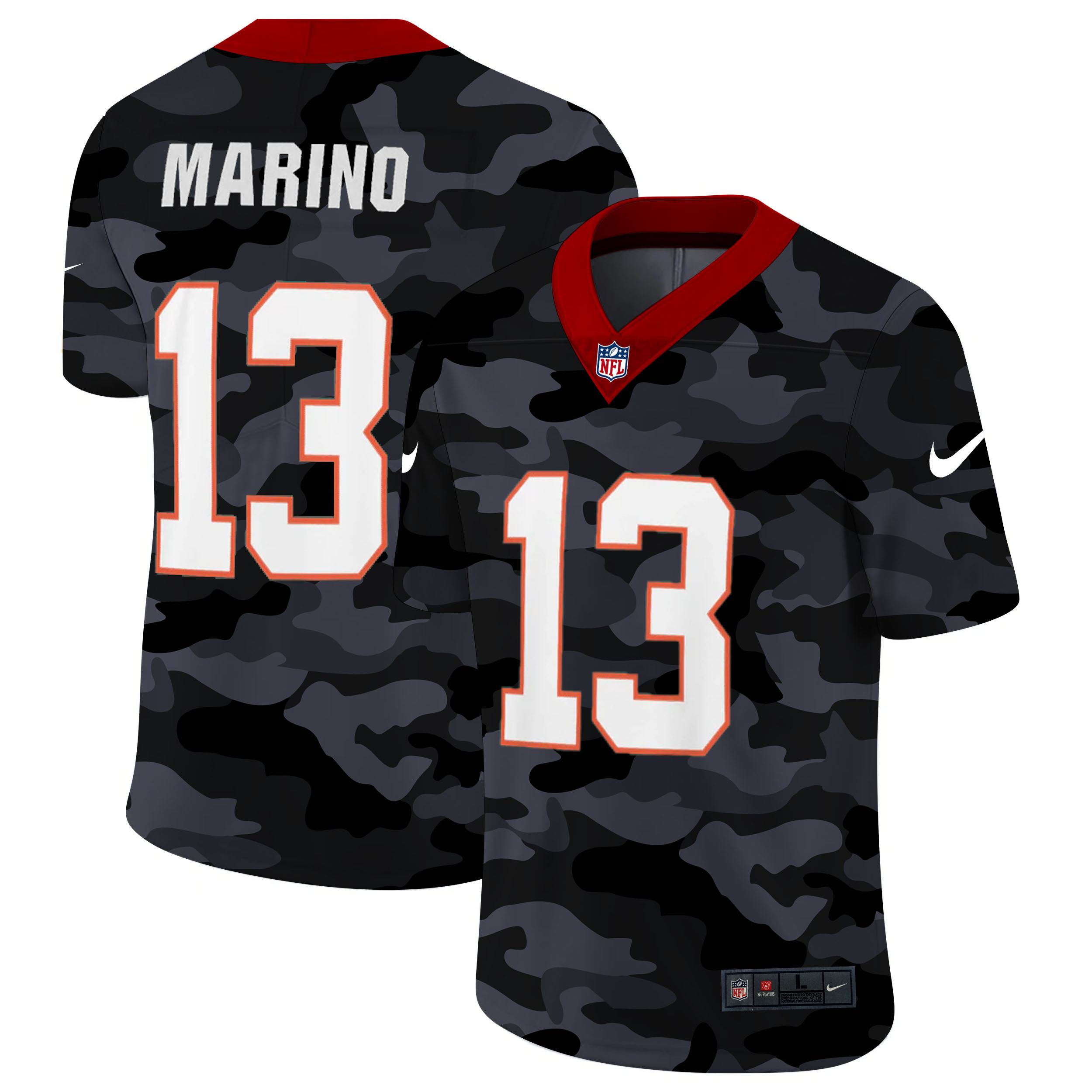 Personalized Miami Dolphins #13 Dan Marino Men’s 2020 Black CAMO Untouchable Limited Stitched NFL Jersey