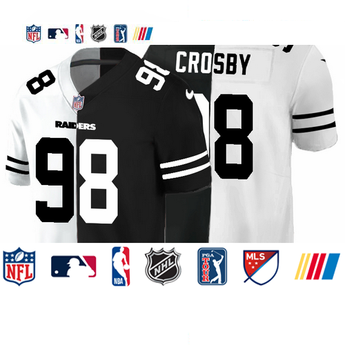Personalized Las Vegas Raiders #98 Maxx Crosby Men’s Black V White Peace Split Untouchable Limited NFL Jersey