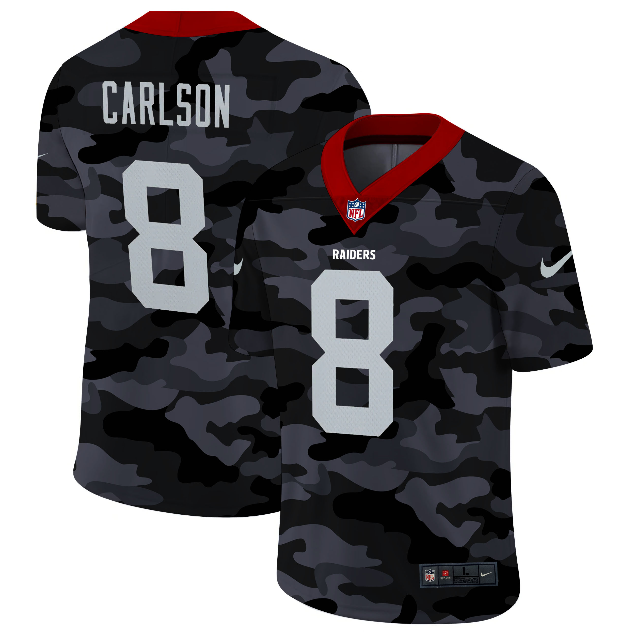 Personalized Las Vegas Raiders #8 Daniel Carlson Men’s 2020 Black CAMO Untouchable Limited Stitched NFL Jersey