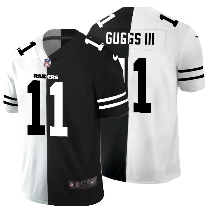 Personalized Las Vegas Raiders #11 Henry Ruggs III Men’s Black V White Peace Split Untouchable Limited NFL Jersey