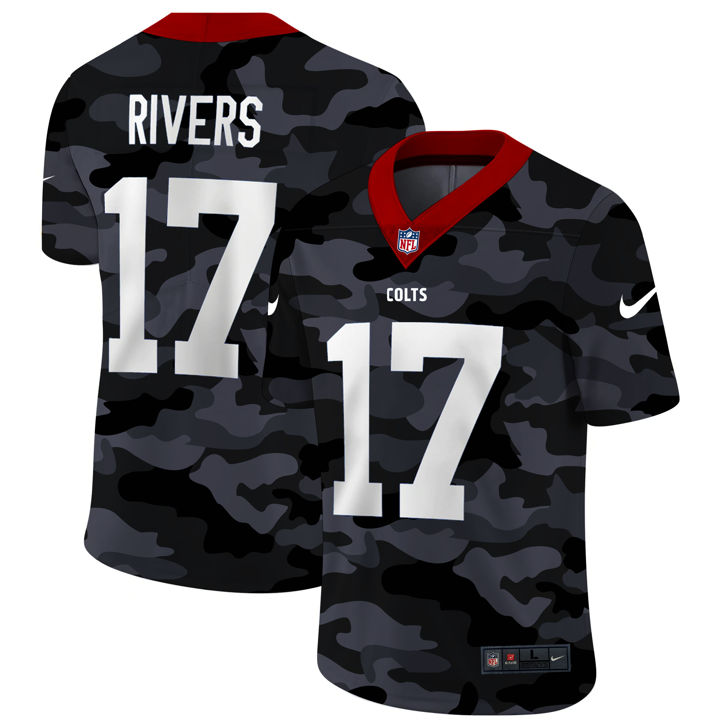 Personalized Indianapolis Colts #17 Philip Rivers Men’s 2020 Black CAMO Untouchable Limited Stitched NFL Jersey
