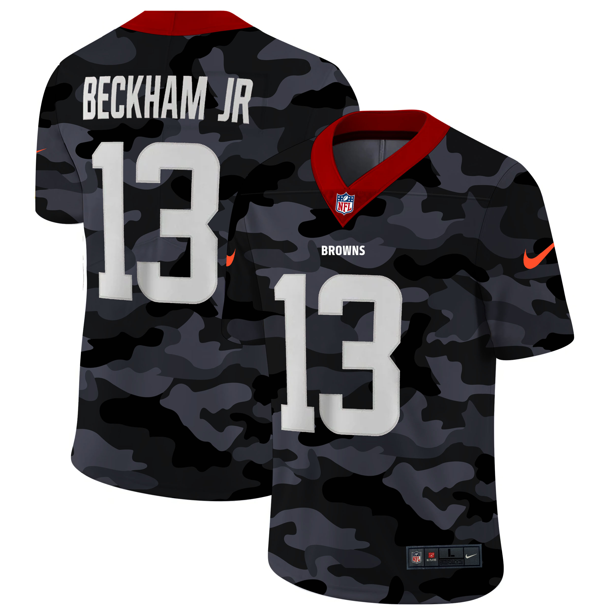 Personalized Cleveland Browns #13 Odell Beckham Jr. Men’s 2020 Black CAMO Untouchable Limited Stitched NFL Jersey
