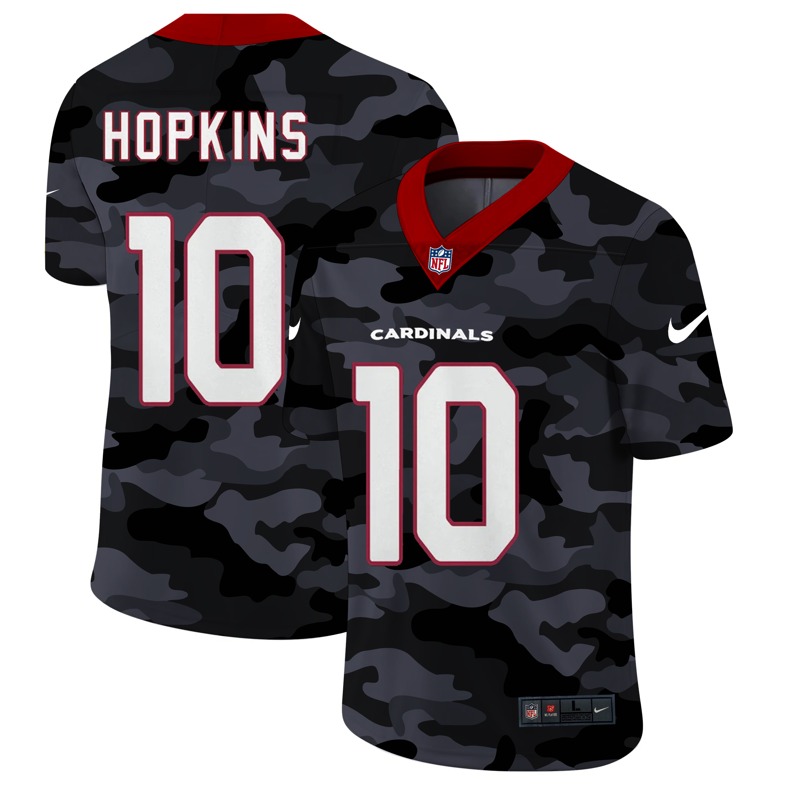 Personalized Arizona Cardinals #10 DeAndre Hopkins Men’s 2020 Black CAMO Untouchable Limited Stitched NFL Jersey
