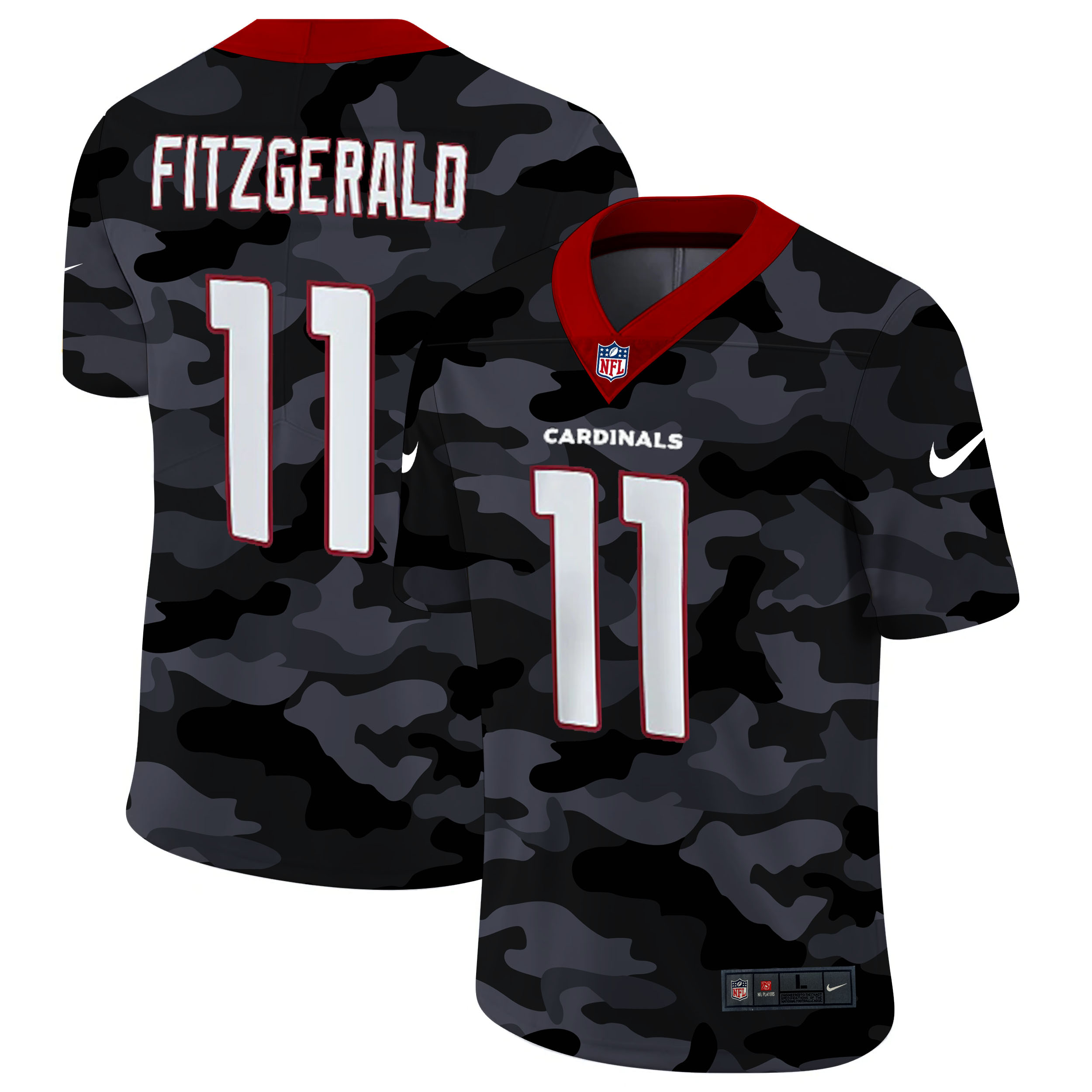 Personalized Arizona Cardinals #11 Larry Fitzgerald Men’s 2020 Black CAMO Untouchable Limited Stitched NFL Jersey