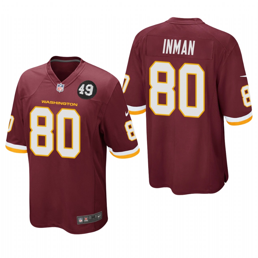 Personalized Washington Redskins #80 Dontrelle Inman Men’s Burgundy Bobby Mitchell Uniform Patch NFL Game Jersey
