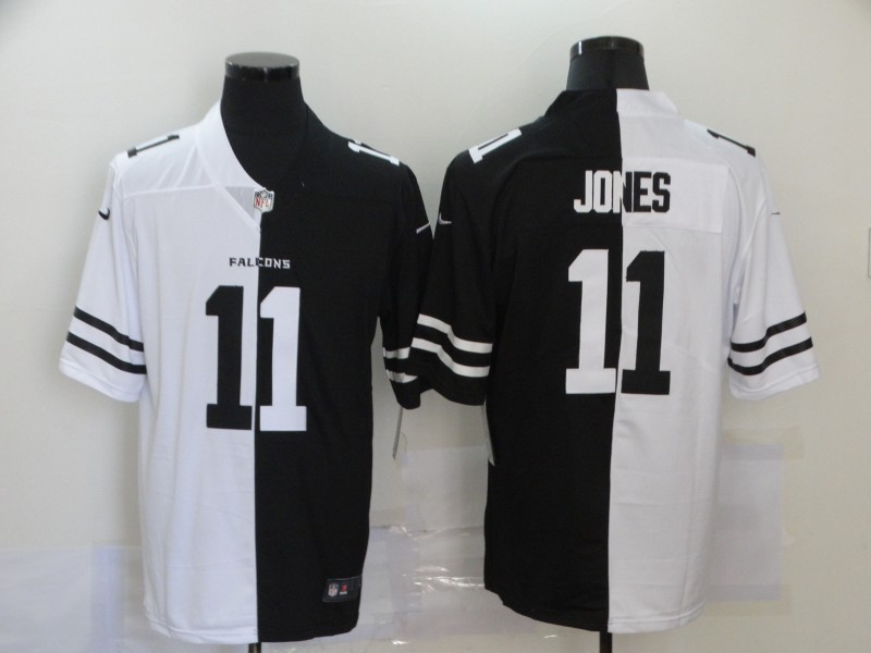 Personalized Falcons 11 Julio Jones Black And White Split Untouchable Limited Jersey