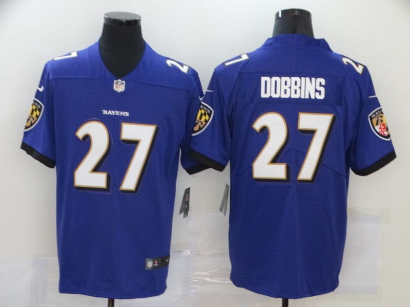 Personalized Ravens 27 J.K. Dobbins Purple Untouchable Limited Jersey