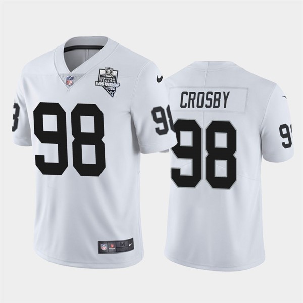 Personalized Raiders 98 Maxx Crosby White 2020 Inaugural Season Untouchable Limited Jersey