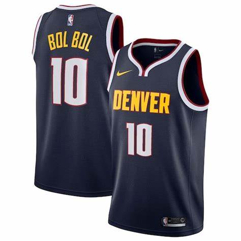 Personalized Nuggets 10 Bol Bol Navy Swingman Jersey