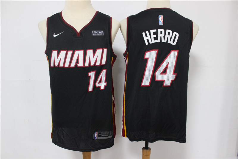 Personalized Heat 14 Tyler Herro Black Swingman Jersey