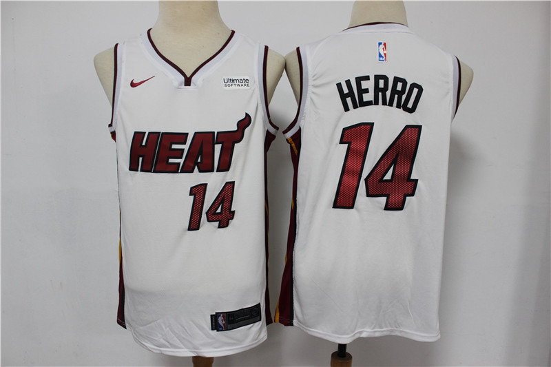 Personalized Heat 14 Tyler Herro White Swingman Jersey