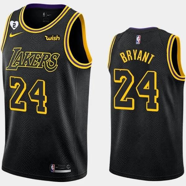Personalized Men’s Lakers #24 Kobe Bryant Black Mamba Love Gianna Jersey
