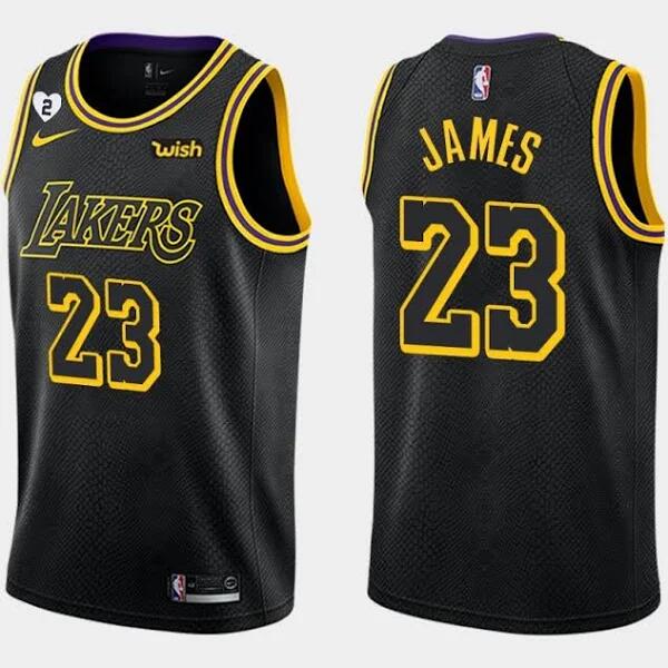 Personalized Men’s Lakers #23 Lebron James Black Mamba Love Gianna Jersey