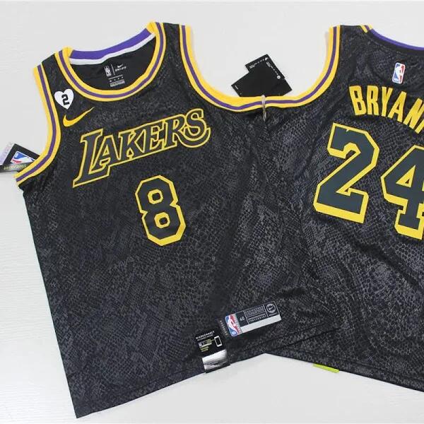 Personalized Men’s Lakers #8 #24 Kobe Bryant Black Mamba Love Gianna Jersey