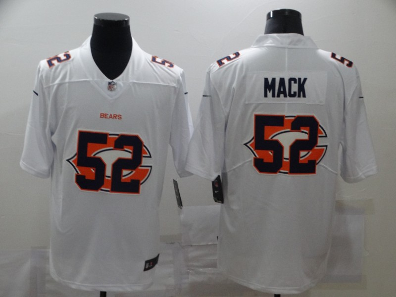 Personalized Bears 52 Khalil Mack White Shadow Logo Limited Jersey