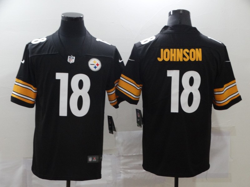 Personalized Steelers 18 Diontae Johnson Black Untouchable Limited Jersey