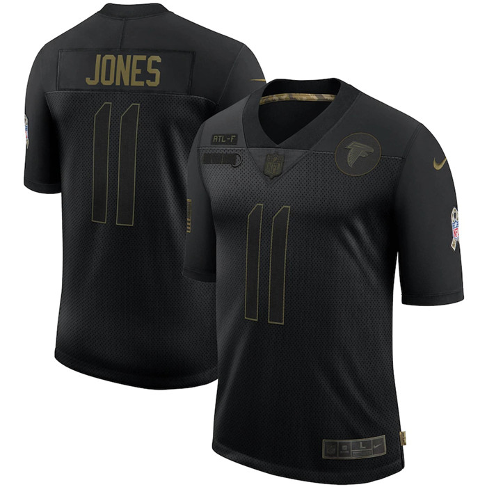 Personalized Falcons 11 Julio Jones Black 2020 Salute To Service Limited Jersey