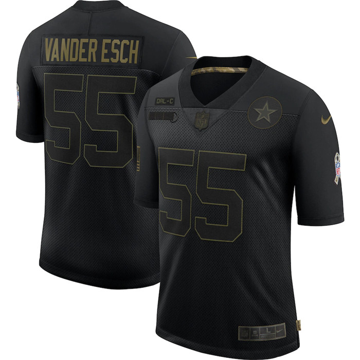 Personalized Cowboys 55 Leighton Vander Esch Black 2020 Salute To Service Limited Jersey