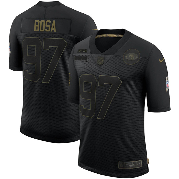 Personalized 49ers 97 Nick Bosa Black 2020 Salute To Service Limited Jersey