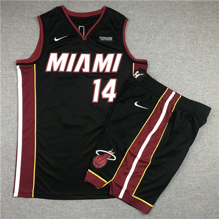 Personalized Heat 14 Tyler Herro Black Swingman Jersey(With Shorts)