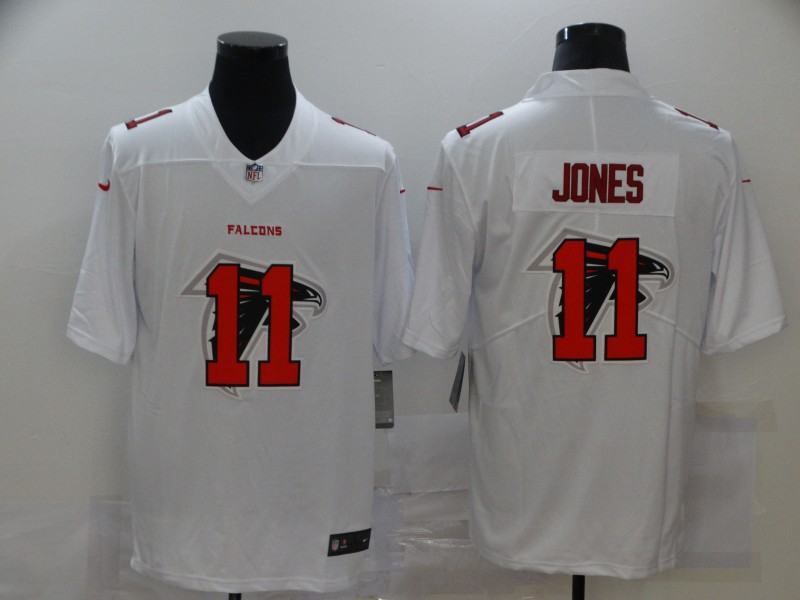 Personalized Falcons 11 Julio Jones White Shadow Logo Limited Jersey