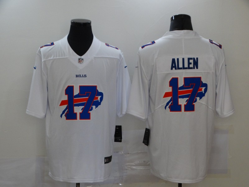 Personalized Bills 17 Josh Allen White Shadow Logo Limited Jersey