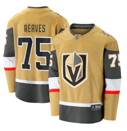 Personalized Men’s Vegas Golden Knights #75 Ryan Reaves Fanatics Branded Gold 2020-21 Alternate Premier Breakaway Player Jersey