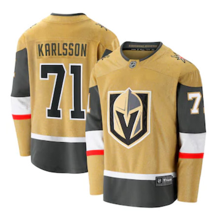 Personalized Men’s Vegas Golden Knights #70 William Karlsson Fanatics Branded Gold 2020-21 Alternate Premier Breakaway Player Jersey
