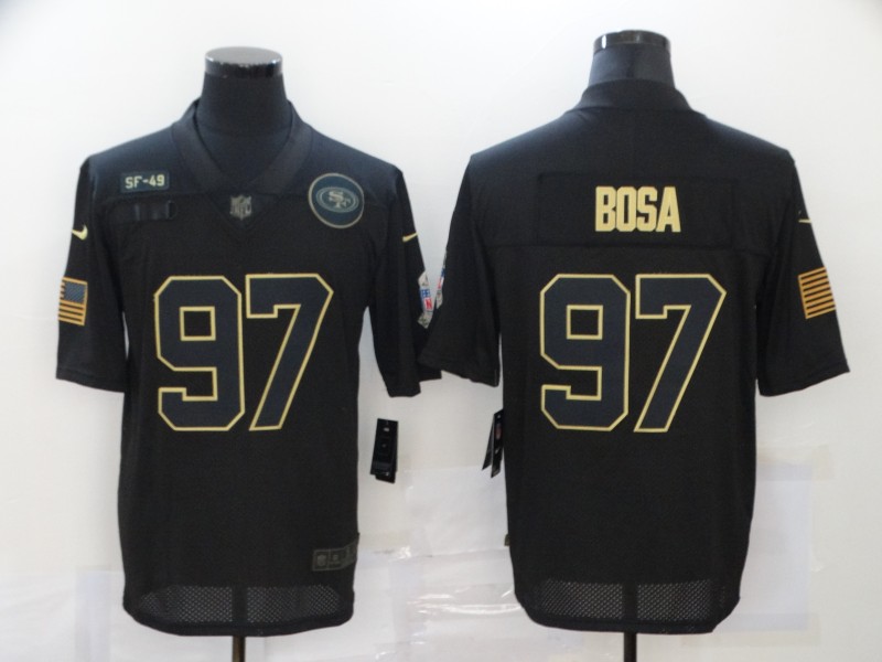 Personalized 49ers 97 Nick Bosa Black 2020 Salute To Service Limited Jersey