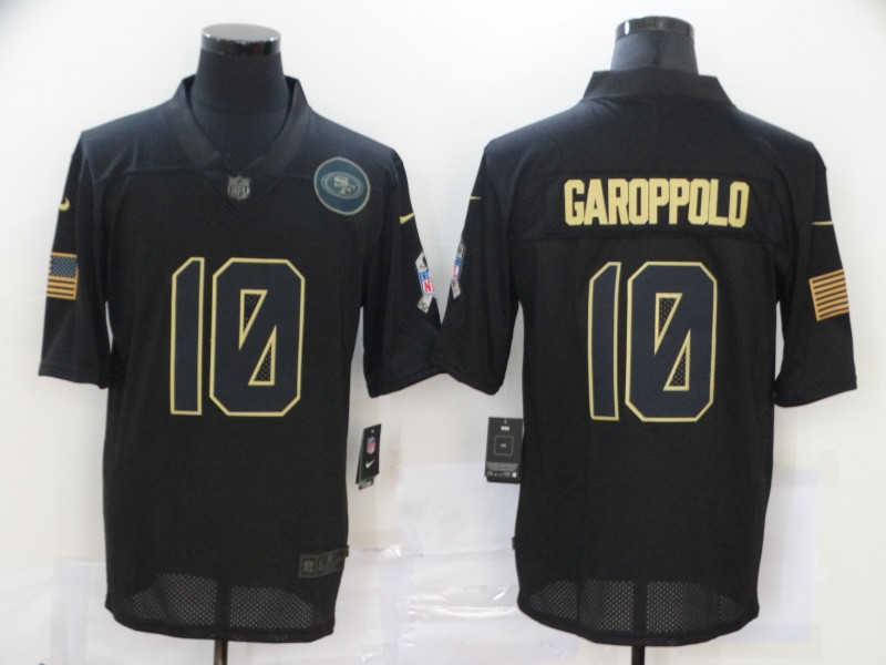 Personalized 49ers 10 Jimmy Garoppolo Black 2020 Salute To Service Limited Jersey