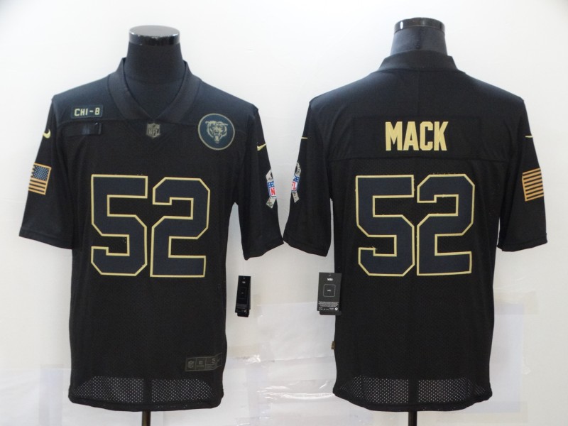 Personalized Bears 52 Khalil Mack Black 2020 Salute To Service Limited Jersey