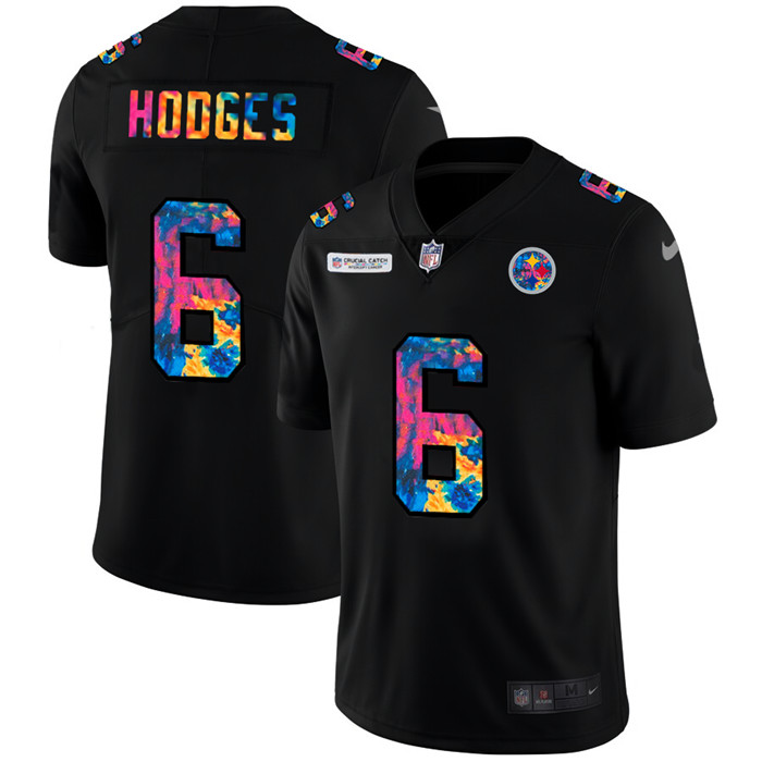 Personalized Pittsburgh Steelers #6 Devlin Hodges Men’s Multi-Color Black 2020 NFL Crucial Catch Untouchable Limited Jersey