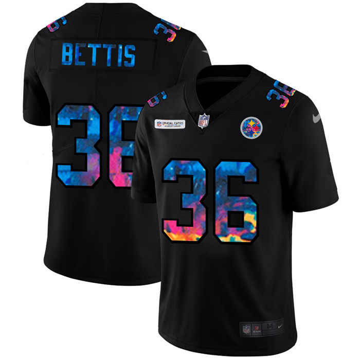 Personalized Pittsburgh Steelers #36 Jerome Bettis Men’s Multi-Color Black 2020 NFL Crucial Catch Untouchable Limited Jersey