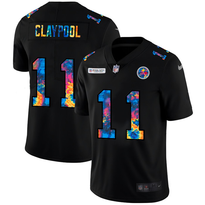 Personalized Pittsburgh Steelers #11 Chase Claypool Men’s Multi-Color Black 2020 NFL Crucial Catch Untouchable Limited Jersey