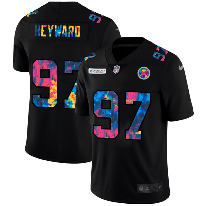 Personalized Pittsburgh Steelers #97 Cameron Heyward Men’s Multi-Color Black 2020 NFL Crucial Catch Untouchable Limited Jersey