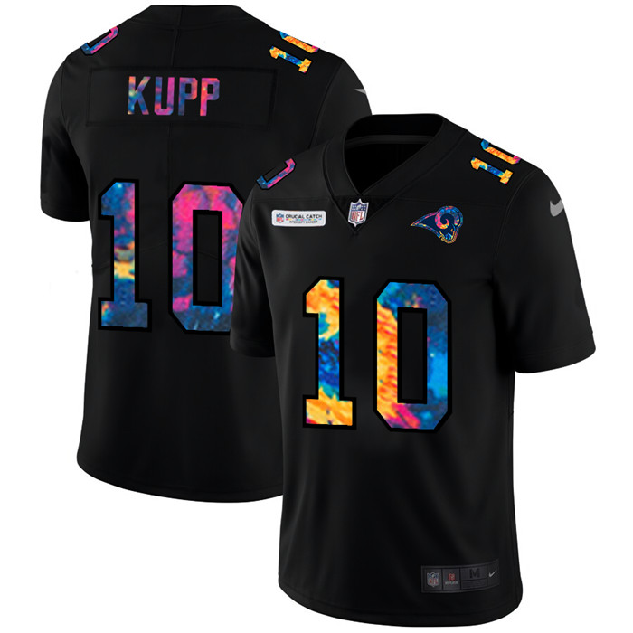 Personalized Los Angeles Rams #10 Cooper Kupp Men’s Multi-Color Black 2020 NFL Crucial Catch Untouchable Limited Jersey