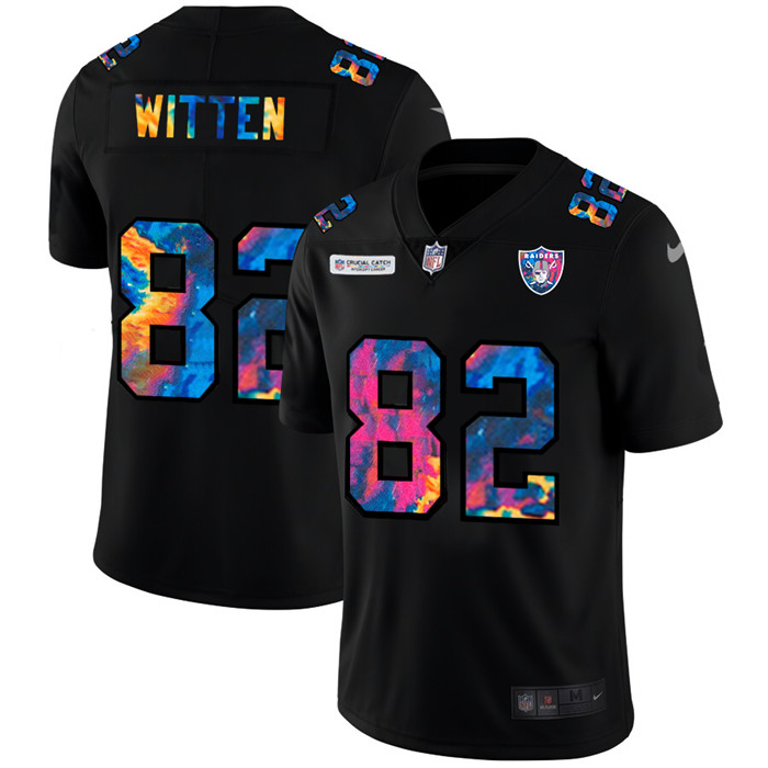 Personalized Las Vegas Raiders #82 Jason Witten Men’s Multi-Color Black 2020 NFL Crucial Catch Untouchable Limited Jersey
