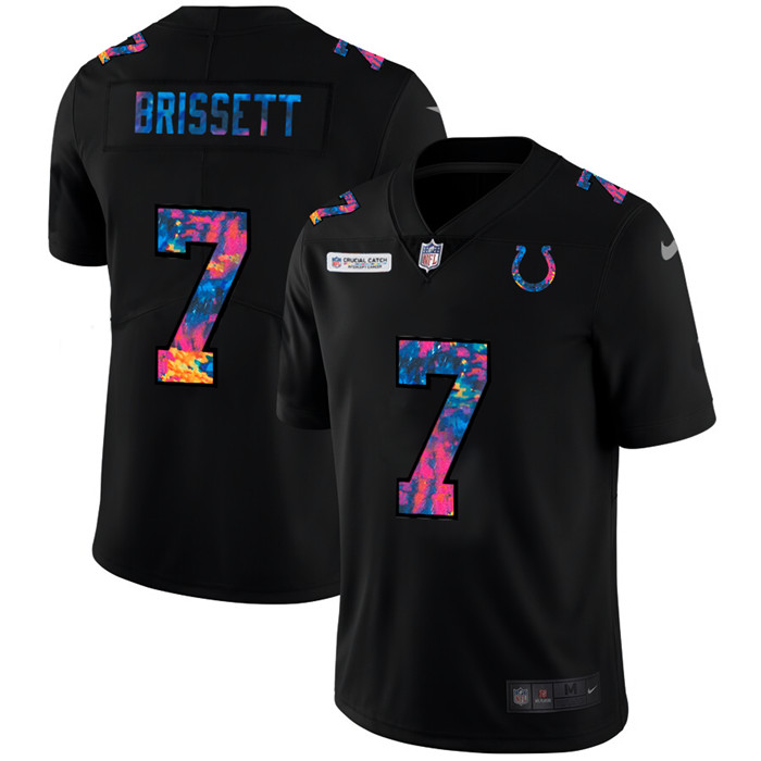Personalized Indianapolis Colts #7 Jacoby Brissett Men’s Multi-Color Black 2020 NFL Crucial Catch Untouchable Limited Jersey