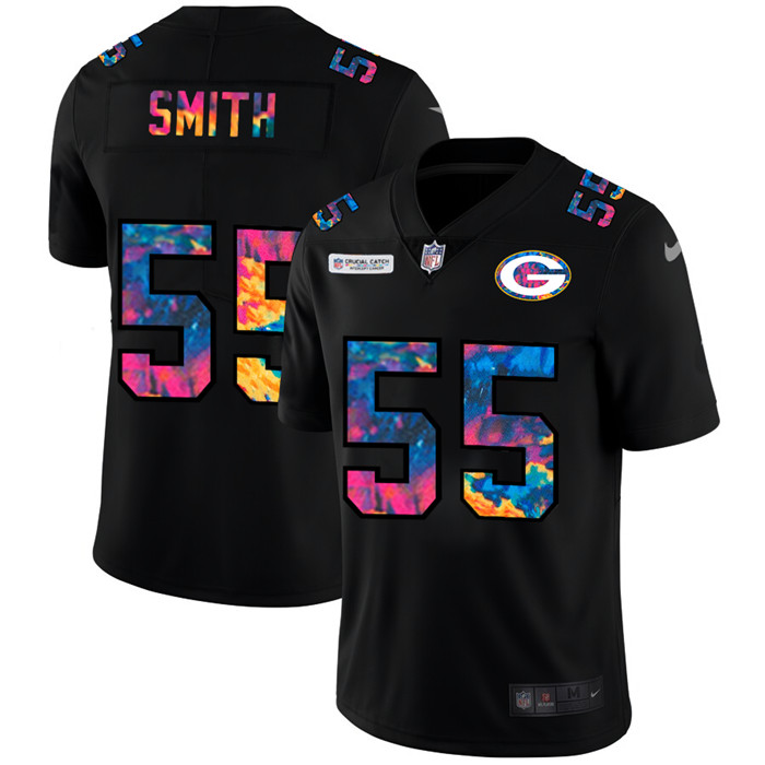 Personalized Green Bay Packers #55 Za’Darius Smith Men’s Multi-Color Black 2020 NFL Crucial Catch Untouchable Limited Jersey