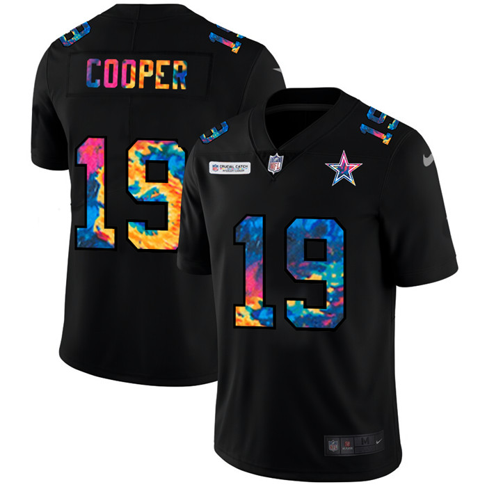 Personalized Dallas Cowboys #19 Amari Cooper Men’s Multi-Color Black 2020 NFL Crucial Catch Untouchable Limited Jersey