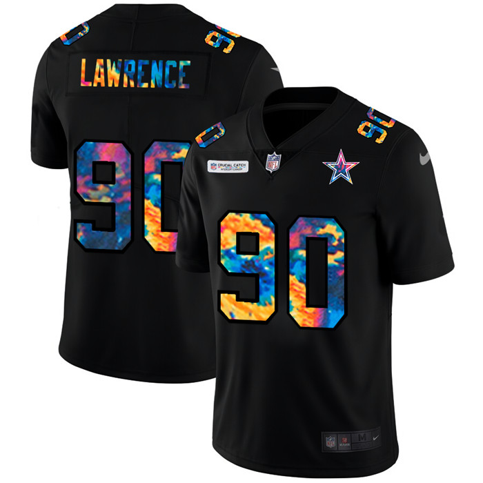 Personalized Dallas Cowboys #90 Demarcus Lawrence Men’s Multi-Color Black 2020 NFL Crucial Catch Untouchable Limited Jersey