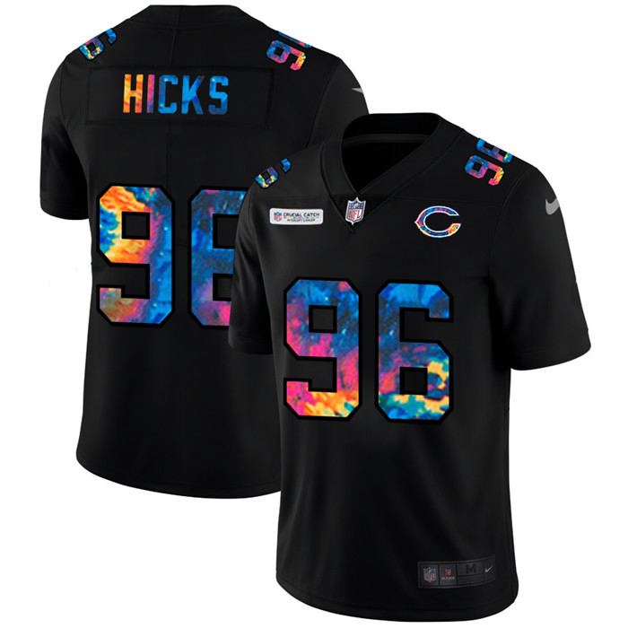 Personalized Chicago Bears #96 Akiem Hicks Men’s Multi-Color Black 2020 NFL Crucial Catch Untouchable Limited Jersey