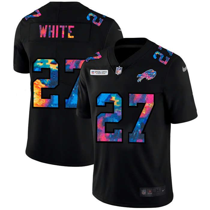 Personalized Buffalo Bills #27 Tre’Davious White Men’s Multi-Color Black 2020 NFL Crucial Catch Untouchable Limited Jersey