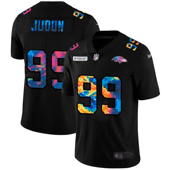 Personalized Baltimore Ravens #99 Matthew Judon Men’s Multi-Color Black 2020 NFL Crucial Catch Untouchable Limited Jersey