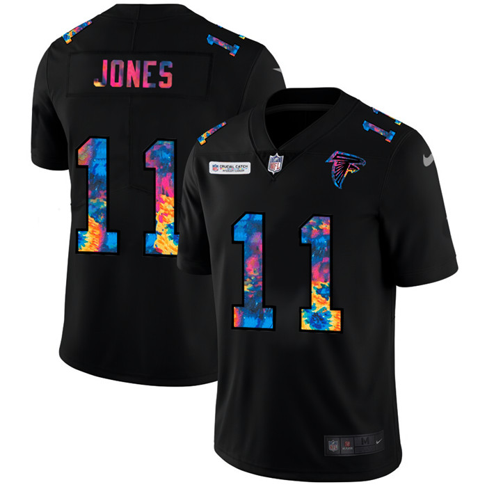 Personalized Atlanta Falcons #11 Julio Jones Men’s Multi-Color Black 2020 NFL Crucial Catch Untouchable Limited Jersey