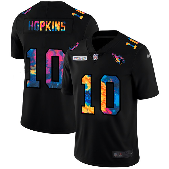 Personalized Arizona Cardinals #10 DeAndre Hopkins Men’s Multi-Color Black 2020 NFL Crucial Catch Untouchable Limited Jersey