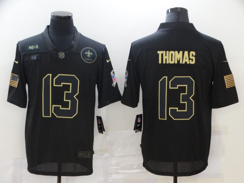 Personalized Saints 13 Michael Thomas Black 2020 Salute To Service Limited Jersey